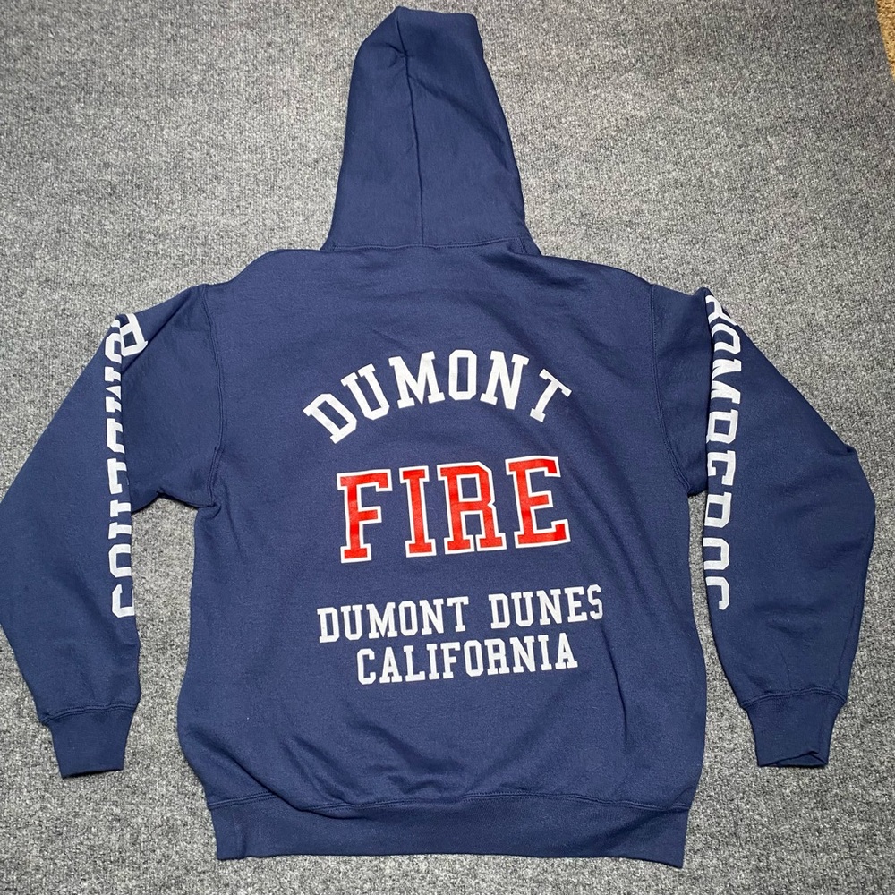 Dumont Fire Bomberos Dumont Dunes California Blue Hoodie Sweatshirt-L View 3